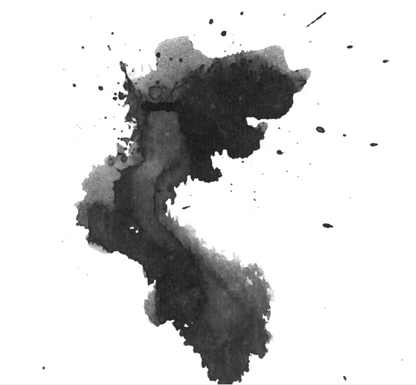 水墨PNG素材，高清透明笔触，设计装饰元素，免费下载