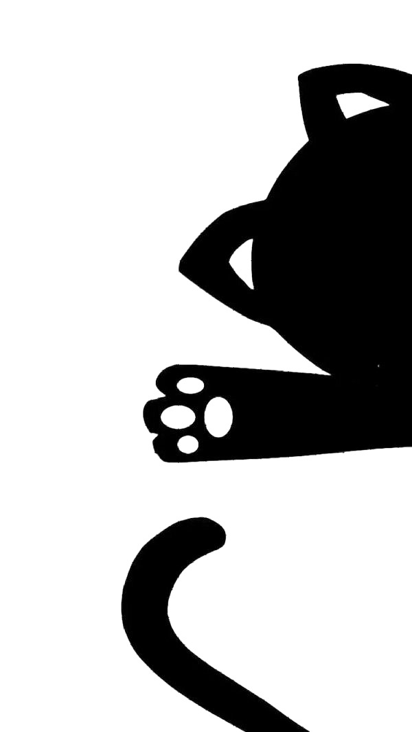 黑色矢量小猫咪PNG，高清透明图片，动物装饰元素，设计素材下载
