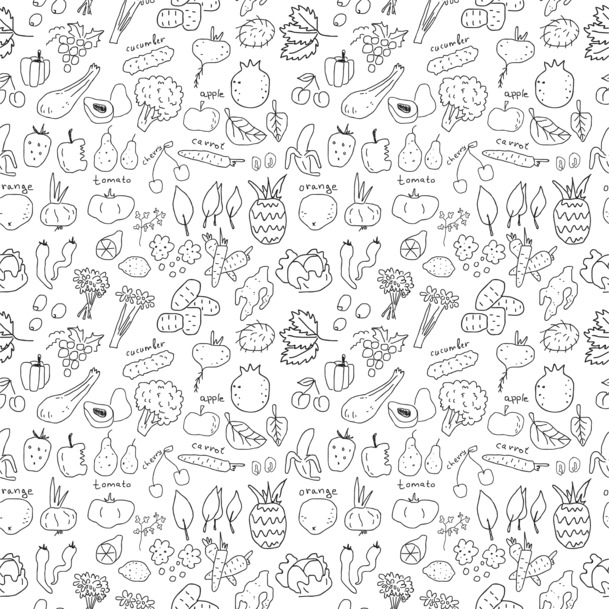 手绘卡通素描壁纸，高清PNG透明AI格式，设计素材免费下载