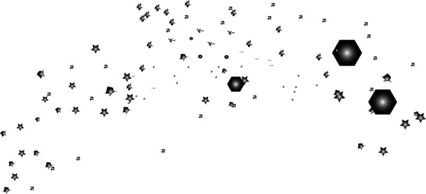 高清黑色闪耀星星PNG素材，透明漂浮元素，设计必备下载
