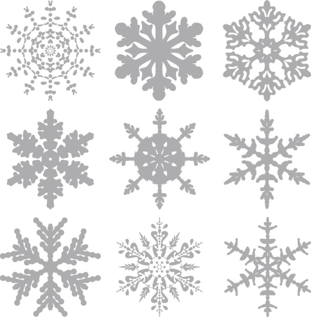 圣诞节雪花高清PNG透明素材，AI格式节日元素设计下载