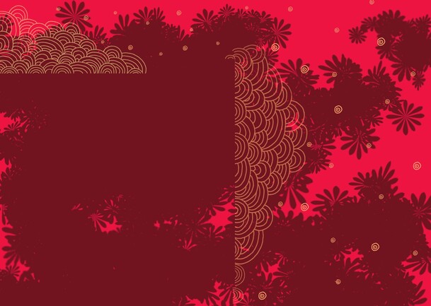 粉色中国风花纹PNG透明背景，抽象梦幻设计素材下载