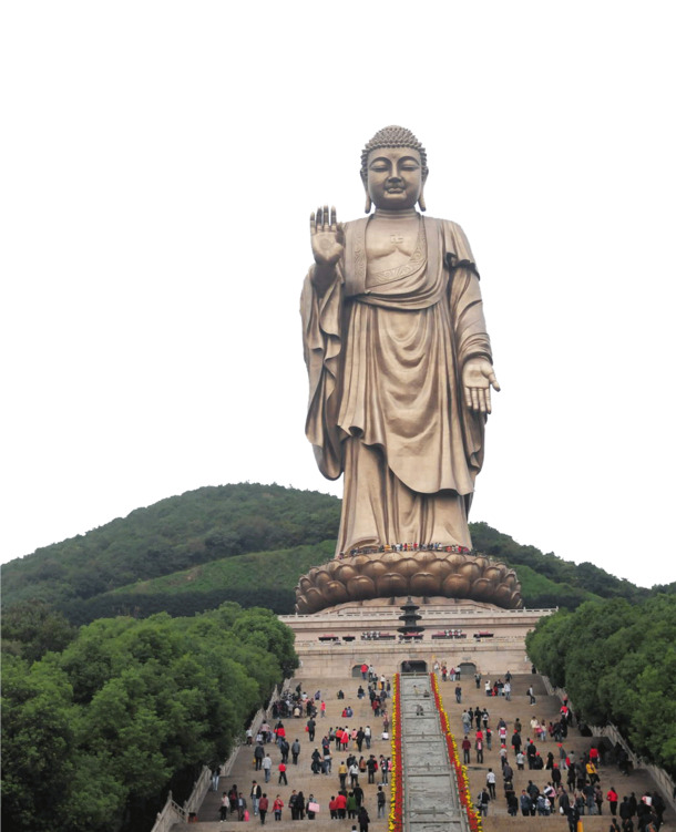 江苏灵山大佛PNG透明背景高清图片，风景摄影与设计素材下载