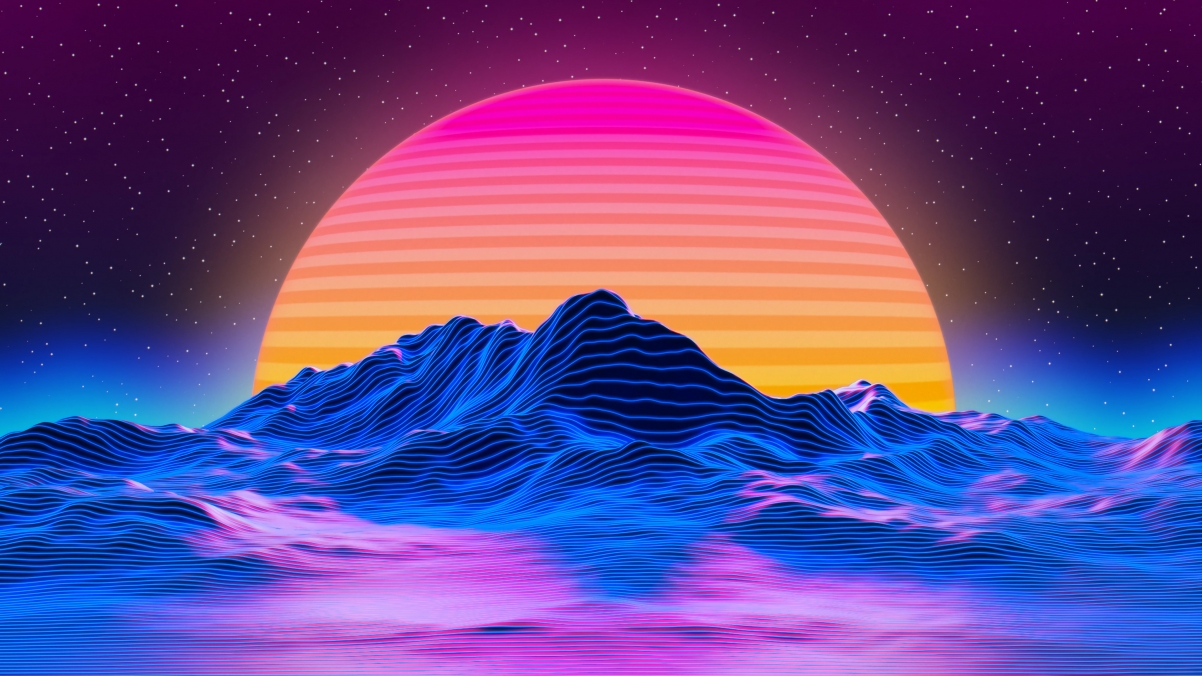 4K自然风光壁纸，多彩线条描绘日落阳光，高清3840x2160下载