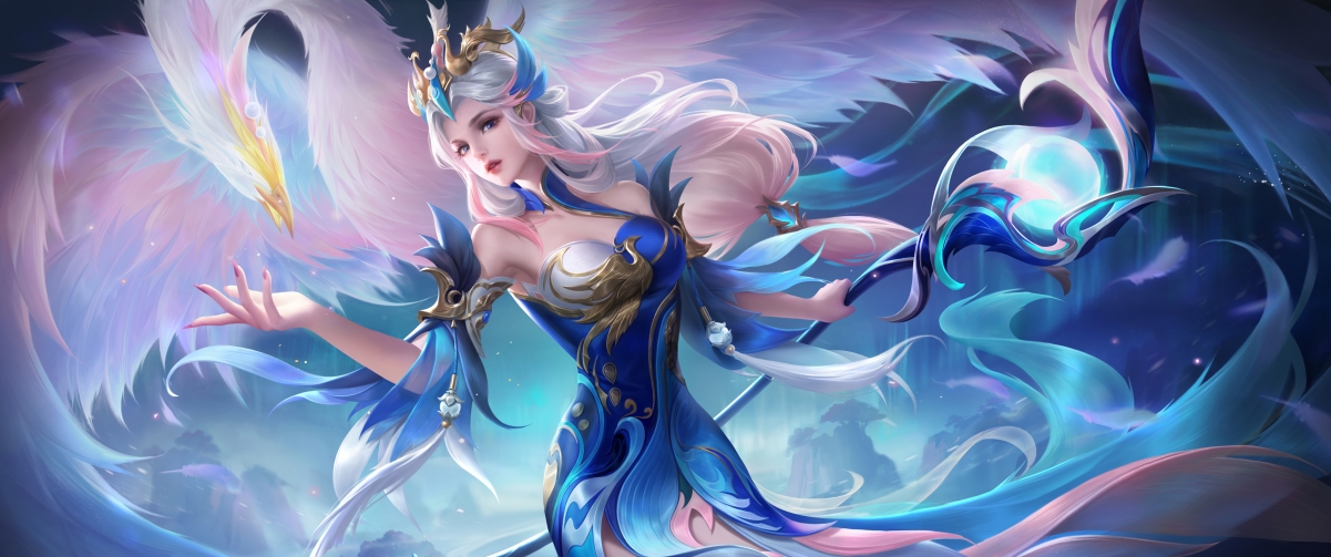 王者荣耀绝美壁纸，王昭君青鸾星元，高清4K带鱼屏壁纸，3440x1440超清下载