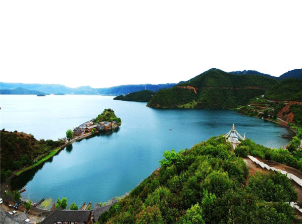 泸沽湖绝美风光PNG高清透明背景图片，摄影设计素材免费下载
