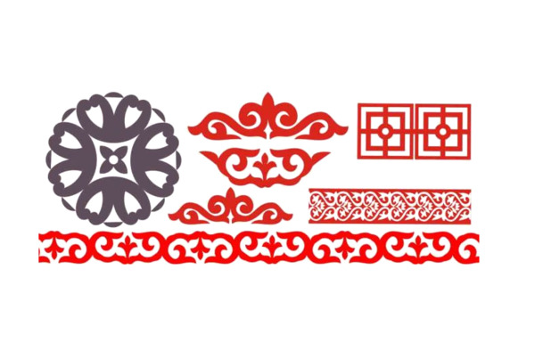 新疆特色花纹PNG透明图片，17年新款高清装饰元素设计素材下载