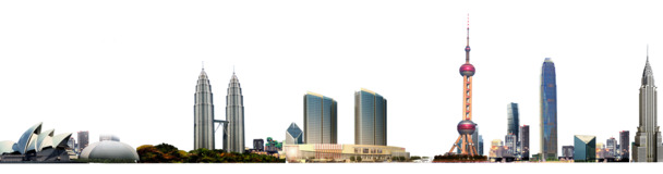 现代城市风景PNG透明图片，高清摄影背景素材下载