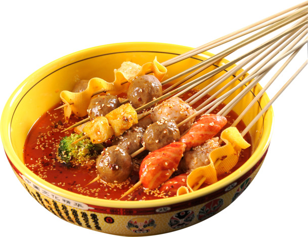 麻辣小吃串串香PNG透明图片素材，高清免扣元素下载