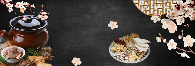 复古中国风咖色舌尖美食煲汤食材淘宝banner设计素材，高清JPG/PSD格式下载