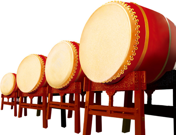 鼓乐欢庆PNG透明图，中国风装饰元素，高清下载