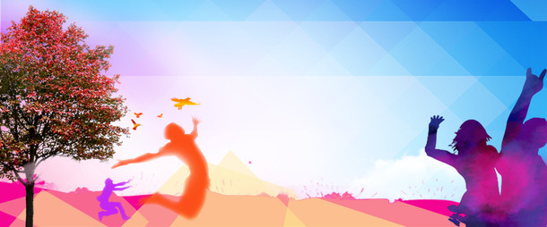 青春风格海报PNG高清透明背景，创意Banner设计素材免费下载