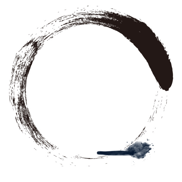 中国风水墨圆形墨迹PNG素材，高清透明免扣边框，设计元素随心下载