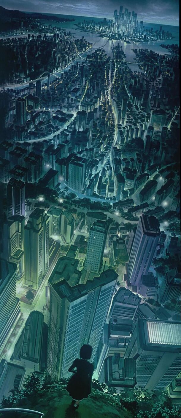 特大城市夜景插画，高清PNG透明背景，卡通手绘元素，设计素材下载