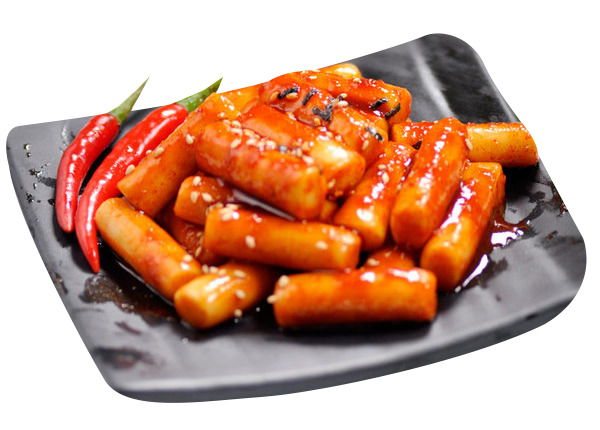 韩式辣炒芝士年糕PNG透明图，高清装饰元素，生活用品设计素材下载