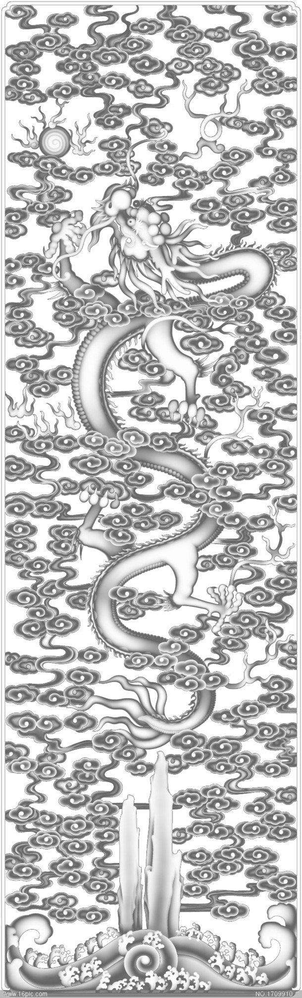 龙吐珠PNG透明图，高清装饰花纹素材，免费下载