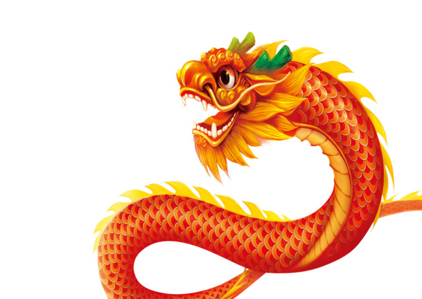 端午节卡通红色大龙PNG透明图片，高清节日元素设计素材下载
