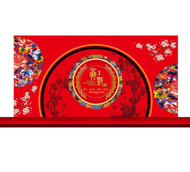 中式古典婚礼PNG透明背景图，高清场景素材，免费下载