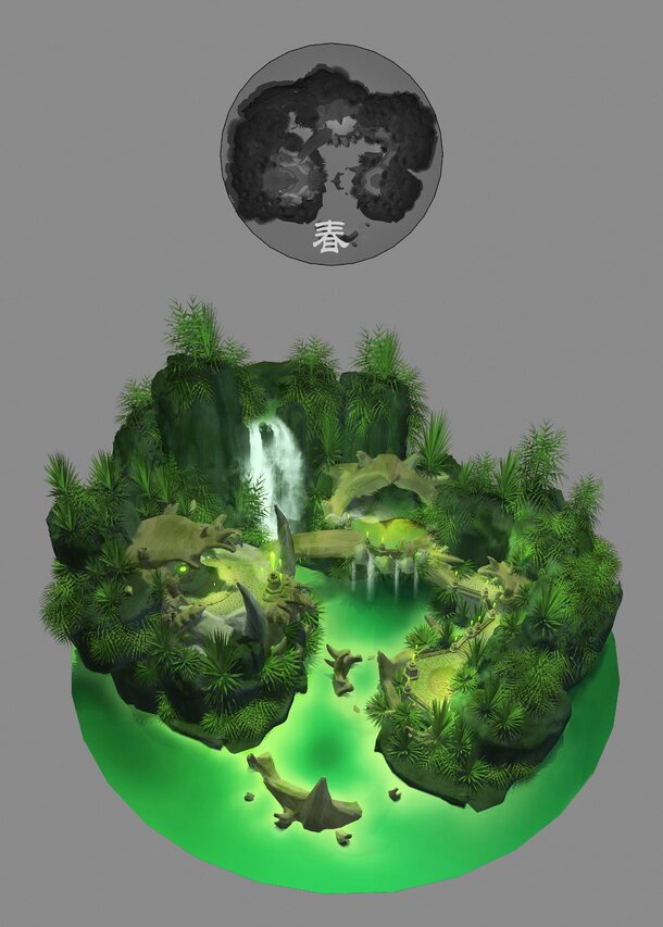 春日绿意盎然森林抽象梦幻PNG透明背景图片，高清设计素材下载