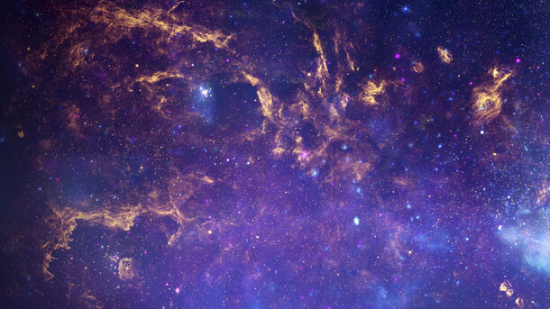 梦幻紫星空宇宙背景，抽象透明PNG设计素材下载