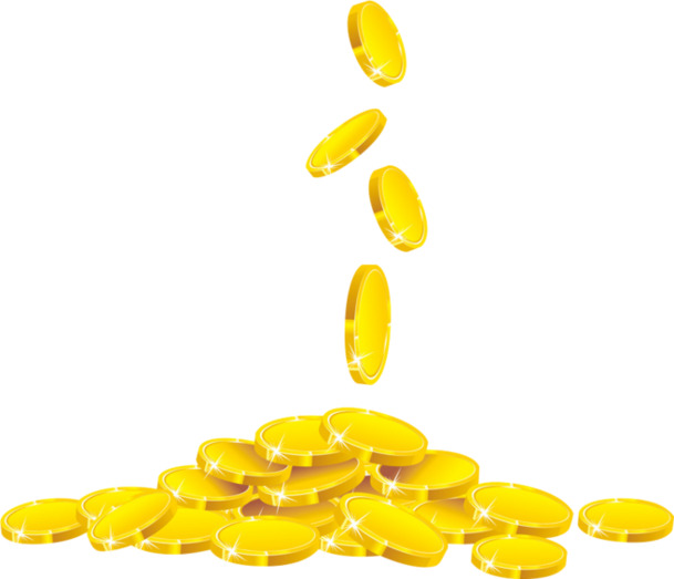金币钱币PNG素材，高清透明手绘卡通元素，免费下载