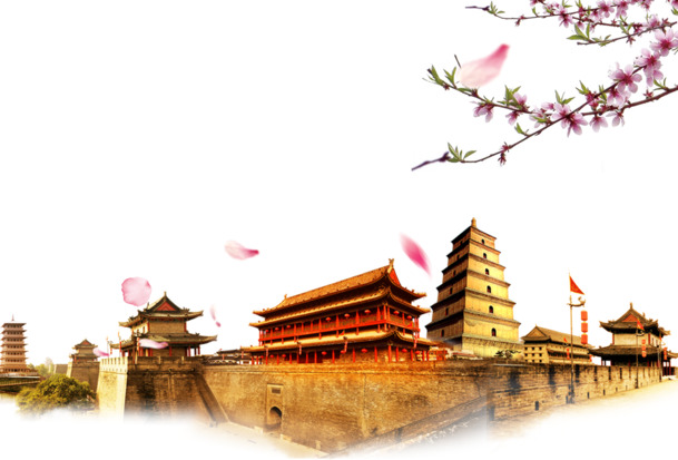 西安樱花美景PNG透明图片，高清装饰元素与植物设计素材下载