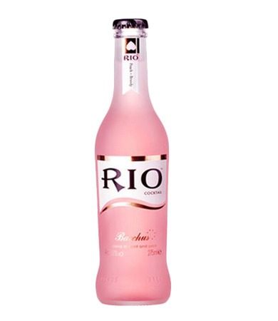 RIO粉色瓶装鸡尾酒PNG透明图，精美装饰元素，设计素材免费下载