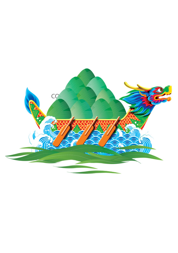 端午佳节，龙船龙舟PNG透明图，高清素材设计下载