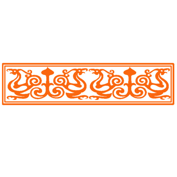 汉代黄色花纹PNG透明图片，高清装饰元素，设计素材免费下载