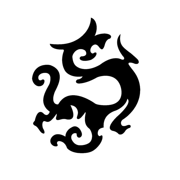 龙形PNG透明装饰花纹，高清设计素材，免费下载
