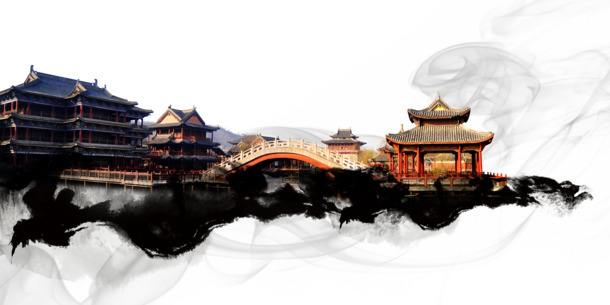古建筑PNG透明图，中国风装饰元素，高清素材下载