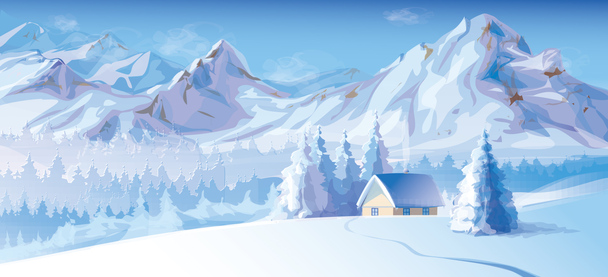 动漫风冬季雪景高清PNG透明Banner，创意海报背景素材下载
