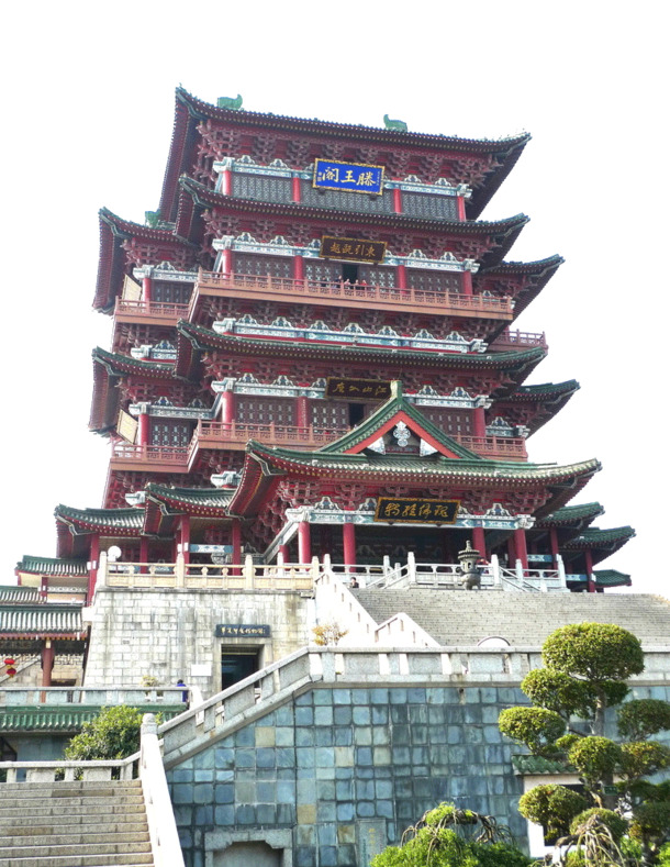 滕王阁美景高清PNG透明图，背景元素摄影与设计素材下载