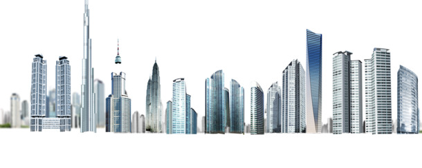 城市建筑手绘卡通PNG透明图片，高清素材免费下载