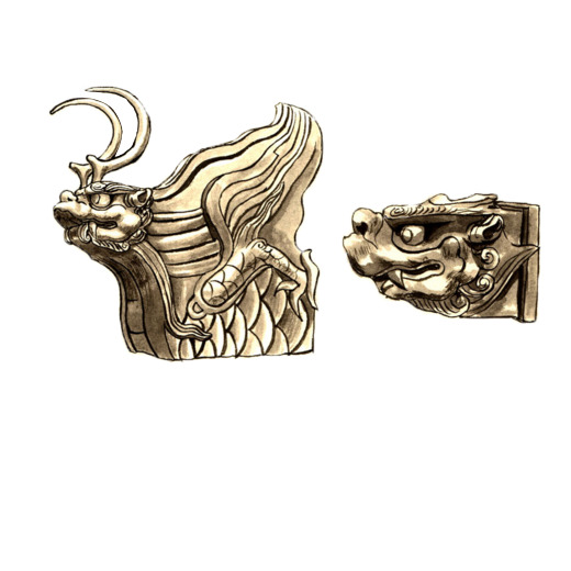 垂兽与套手兽PNG透明图片，高清摄影风景素材，免费下载