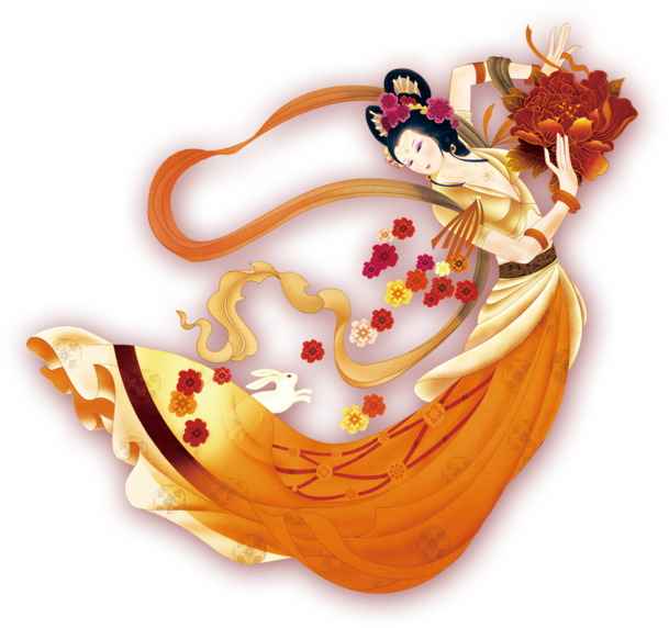 嫦娥PNG透明图片，中秋节节日元素，高清设计素材免费下载