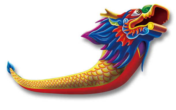 端午节素材下载，七彩龙舟高清PNG透明图片，节日元素丰富