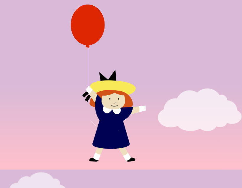 html5动画特效代码，女孩悬空漂浮特效下载