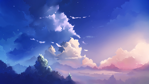 天空云彩原画PNG透明背景，游戏banner海报设计素材高清下载