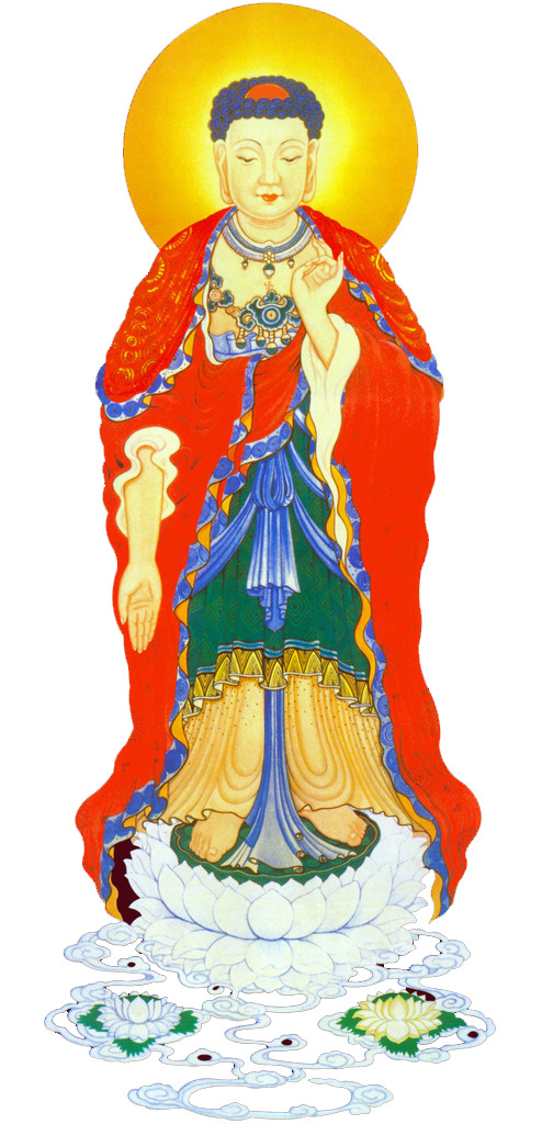 阿弥陀佛全身像PNG透明图，中国风装饰元素，高清下载