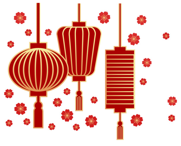 春节灯笼元素PNG透明图，吉祥平安，阖家欢乐，节日氛围满满，免费下载！
