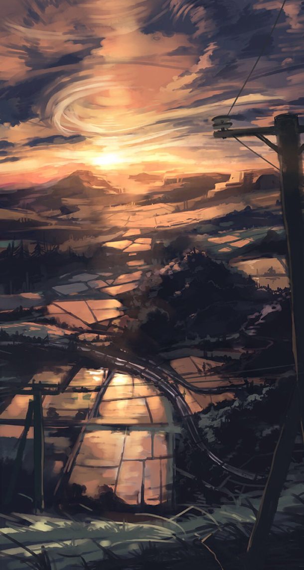 手绘动漫城市插画，高清PNG透明背景，H5设计素材下载