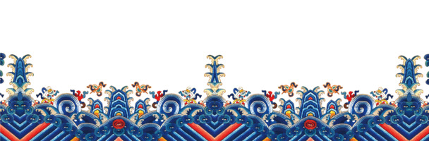 中国风蓝色海浪花纹PNG透明图片，高清装饰元素与设计素材下载