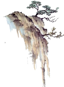 中国风水墨山峰PNG透明图，高清装饰元素，设计素材下载