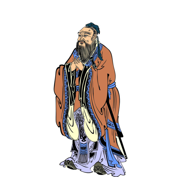 孔子图案，高清PNG透明中国风装饰元素，设计素材免费下载