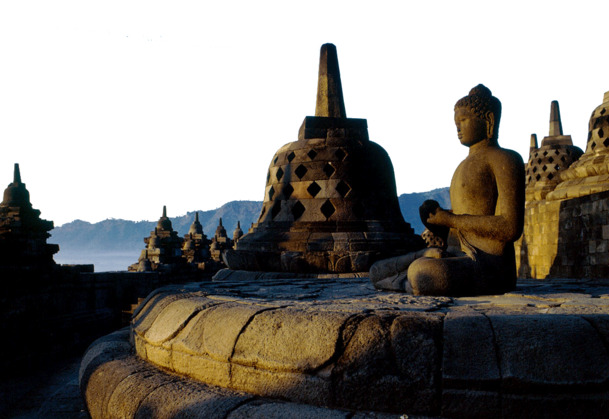 婆罗浮屠景区美景，印尼高清PNG透明背景图片素材，设计必备下载