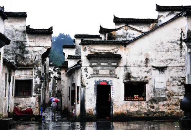 徽州古村落建筑群PNG透明背景高清图片，摄影风景素材下载