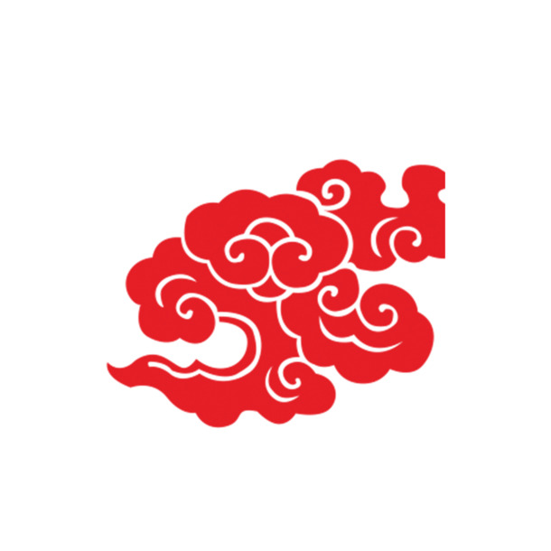 红色祥云PSD素材，高清PNG透明图，漂浮元素及更多设计资源下载