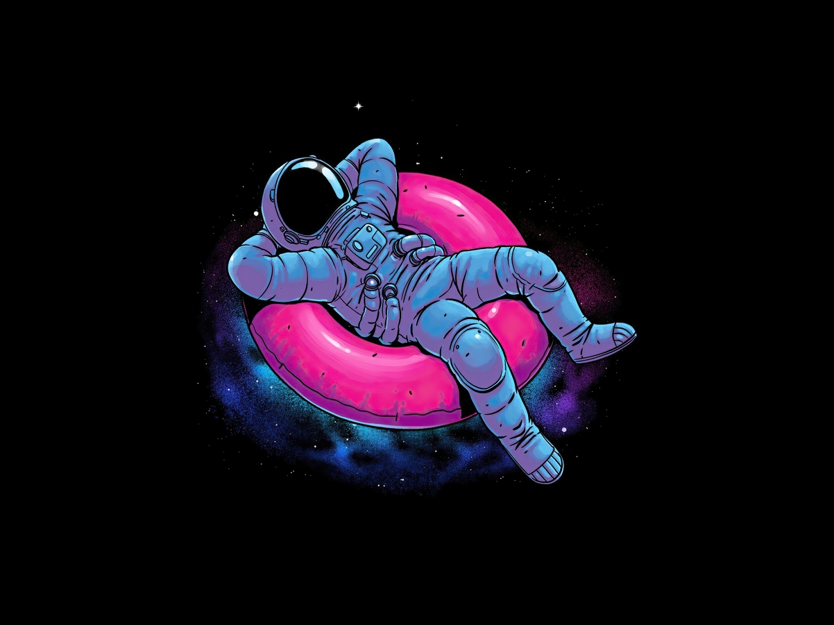 简约太空人创意壁纸，极简主义风格，平板电脑高清2732x2048下载