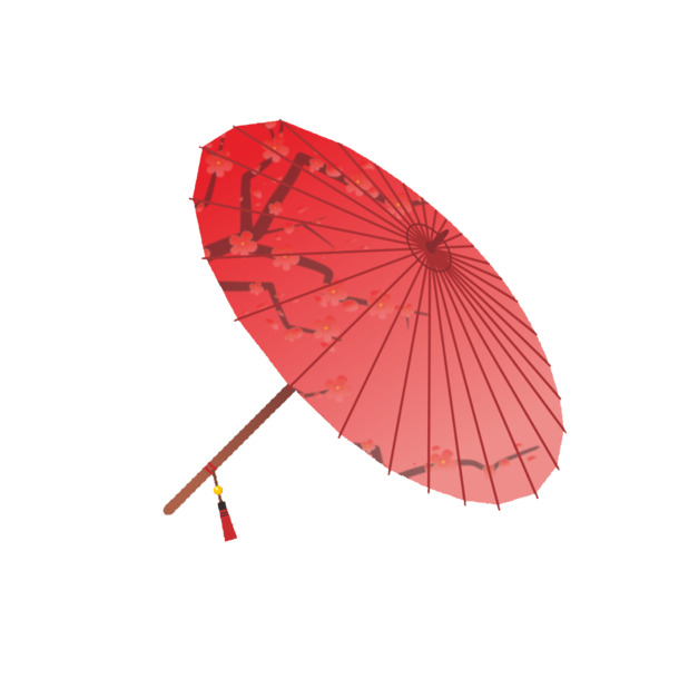 古风伞透明PNG素材，高清节日元素，元旦春节元宵设计必备
